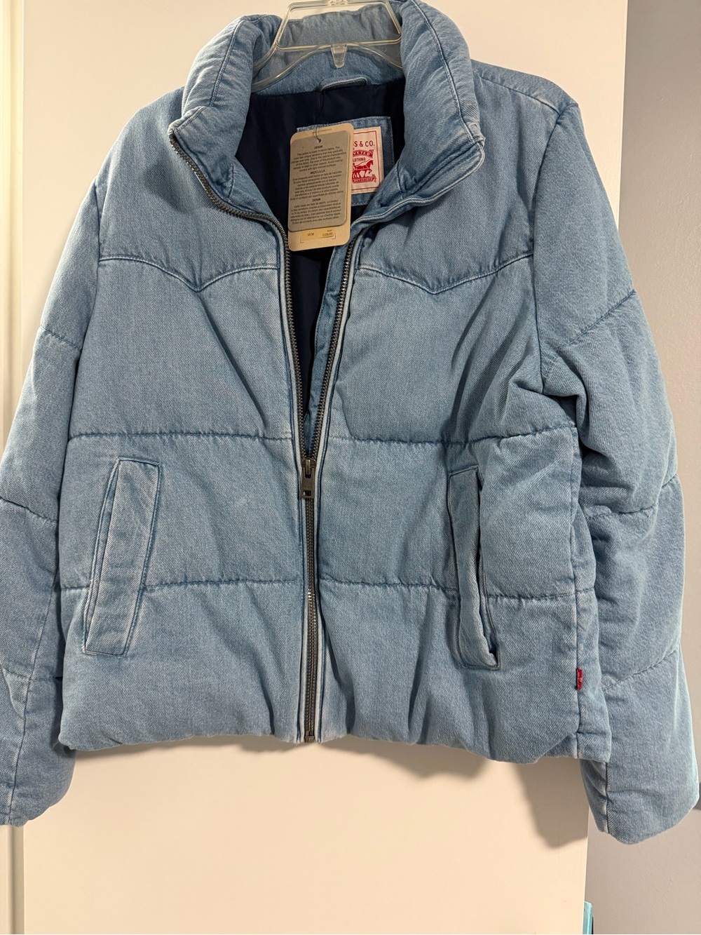 Levi's Light Blue Denim Puffer Jacket